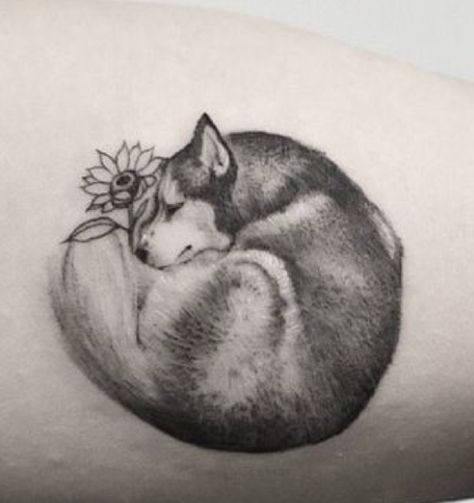 Japanese Akita Tattoo, Akita Tattoo Ideas, Akita Tattoo, Nala Tattoo, Husky Tattoo Design, Nature Sleeve, Husky Tattoo, Luna Tattoo, Lydia Rose