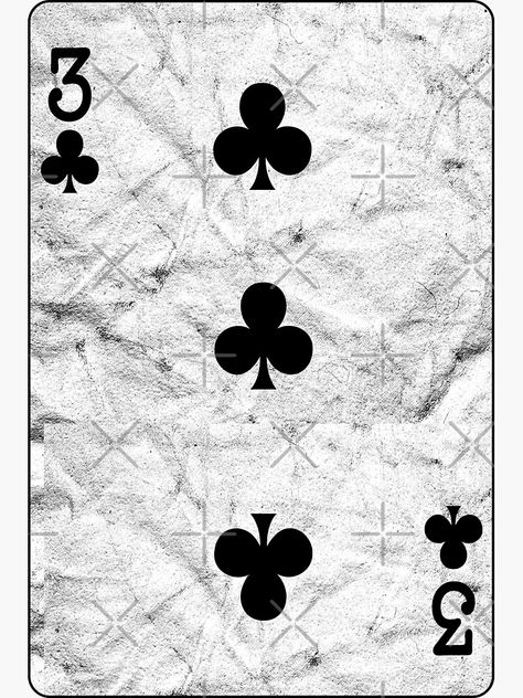 "Playing Cards 3 of Clubs (distressed design)" Sticker for Sale by siggyspatsky | Redbubble Design Sticker, Sticker Design, Vinyl Sticker, Playing Cards, For Sale, Design, Sticker Designs