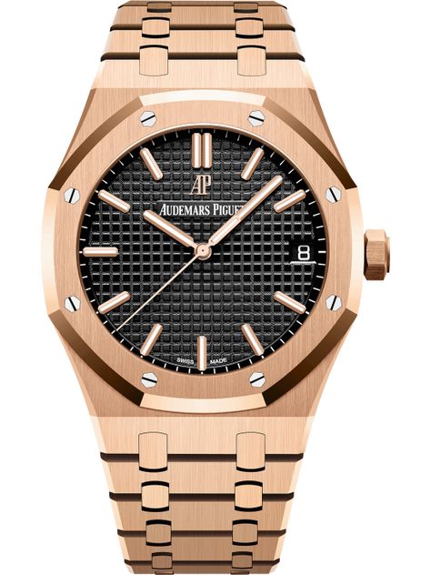 15500OR.OO.1220OR.01 - Royal Oak - Audemars Piguet Pink Gold Bracelet, Ap Royal Oak, Audemars Piguet Watches, Rose Gold Watches Women, Ceramic Watch, Blue Watches, Audemars Piguet Royal Oak, Royal Oak, Luxury Watches For Men