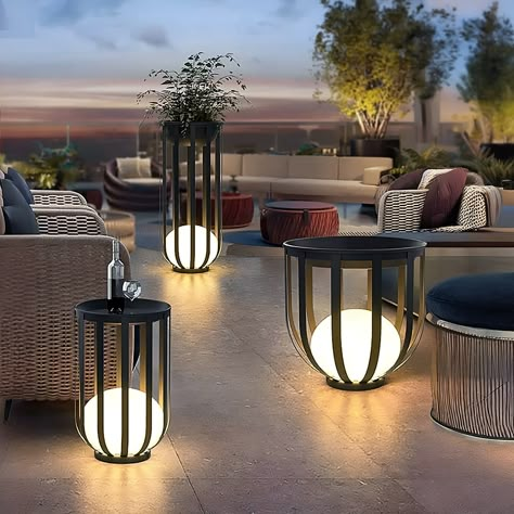 Decks Designs, Patio Decks, Outdoor Lamps, Waterfalls Backyard, Outdoor Floor Lamps, Ideas Patio, Outdoor Decor Backyard, Plant Stands, Garden Landscape