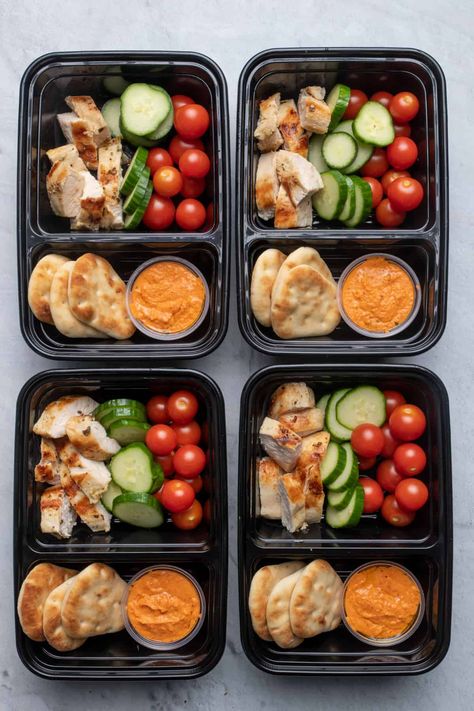 Hummus Meal Prep, Pack Lunches, Chicken Lunch, Meal Prep Snacks, Healthy Lunch Snacks, Protein Lunch, Healthy Lunch Meal Prep, Healthy School, Easy Healthy Lunches