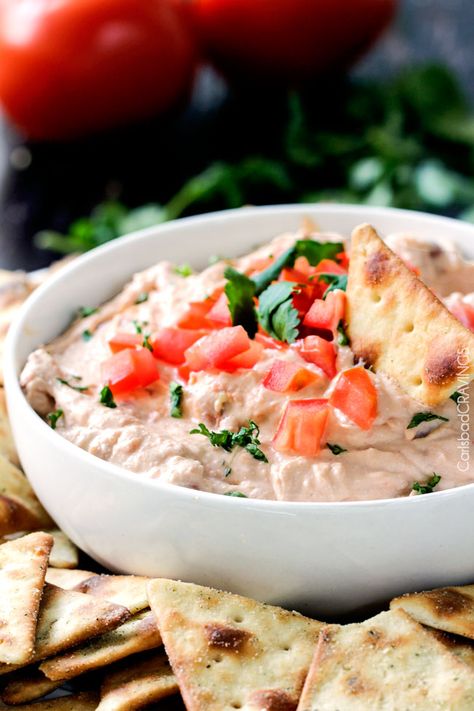 3 Ingredient Best EVER Bean Dip is the easiest and tastiest bean dip you will ever make! you need this in your party back pocket! Bean Dip Cold, Cold Bean Dip, Bruschetta Cheese Ball, Best Bean Dip, Healthy Bean Dip, Best Appetizers Ever, Refried Bean Dip, Refried Bean, Bean Dip Recipes