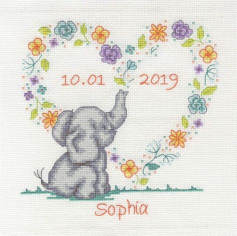 DMC Elephant Baby Kit, Various: Amazon.co.uk: Kitchen & Home Baby Cross Stitch, Elephant Cross Stitch, Birth Sampler, Baby Elefant, Baby Balloon, Dmc Embroidery Floss, Baby Cross, Baby Kit, Cross Stitch Samplers