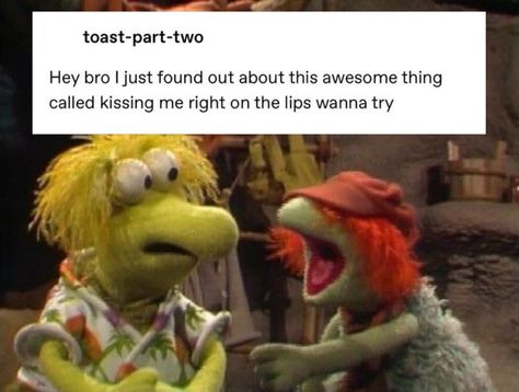 Fraggle Rock Funny, Boober Fraggle, Wembley And Boober Fraggle, Wembley Fraggle Rock, Fraggle Rock Boober, Muppets Tumblr, Please Talk To Me, Beeker Muppet Gif, Hey Bro