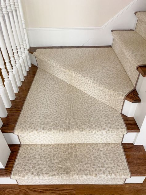 Leopard Print Carpet, Animal Print Carpet, Neutral Animal Print, Carpet Treads, Stanton Carpet, Staircase Runner, Hall Runner, Entry Ways, Runner Carpet