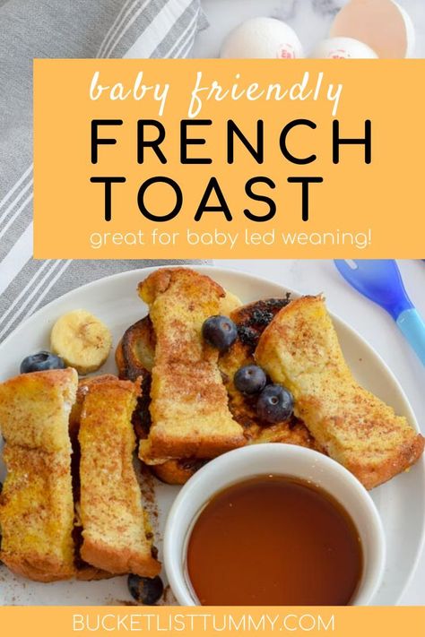 Healthy French Toast Sticks, Baby French Toast, Baby Led Weaning Recipe, Baby Led Weaning Breakfast, Protein French Toast, Toddler Friendly Meals, Healthy French Toast, Baby Led Weaning First Foods, Homemade French Toast