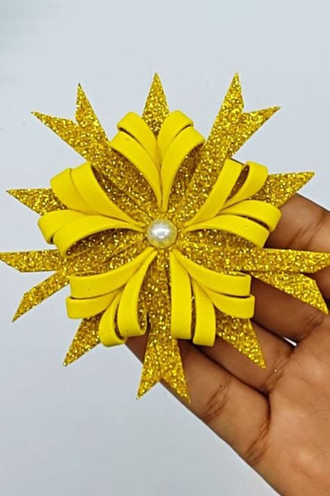 Glitter Paper Crafts, Foam Christmas Ornaments, Foam Paper, Foam Sheet Crafts, Paper Snowflake, Paper Flower Decor, Handmade Christmas Crafts, Christmas Tree Decorations Diy, Glitter Crafts