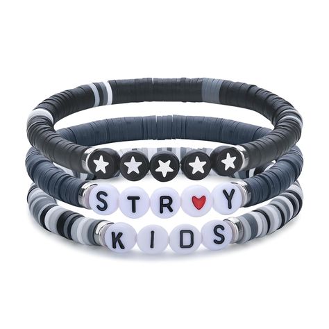 PRICES MAY VARY. KPOP Bracelet Merch Outft Stray Fans Gifts for women men ✦ GIFTS FOR STAY FANS✦ KPOP Bracelet handmade of Polymer clay beads and word beads. ✦FLEXIBLE SIZE✦Flexible design to fit any wrist ✦BEST GIFT✦KPOP Bracelet is the Best Gift For STAY Fans,or which could be sent as gift to women men, students, friends, which is also suitable as Christmas, Anniversary Day, Thanksgiving Day, Valentines Day Wedding, Birthday and New Year gifts. ✦SERVICE GUARANTEE✦ : If you are not satisfied wi Friend Bracelets Beads, Skz Bracelet Ideas Clay Beads, Stay Bracelet, Dreamsmp Bracelet, Frog Clay Bead Bracelet, Bracelets Best Friends, Felix Bracelet, Pencil Clay Bead Bracelet, Bracelet Ideas Clay Beads Y2k