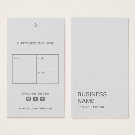 Price Tag Design Clothing, Price Tag Design Ideas, Business Logo Clothing, Price Tags For Clothing, Package Inserts, Price Tag Design, Custom Hang Tags, Tags Design, Hang Tags Clothing