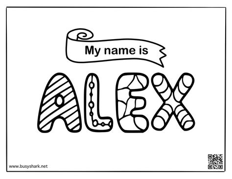 Free Name Alex coloring page - Busy Shark Name Coloring Pages Free Printable, Free Name Coloring Pages, Name Coloring Pages Personalized Free, Editable Name Coloring Pages, Mason Name, Name For Boys, Name Coloring Pages, Class Rules, All Names