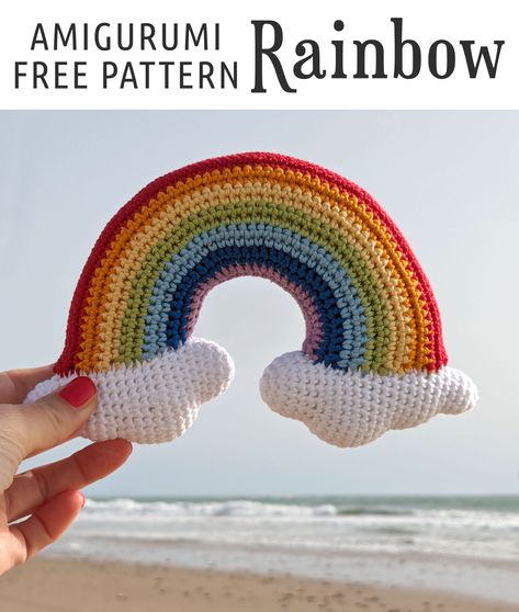 Rainbow Amigurumi: Free Pattern | Amigurumi Rainbow Free Pattern, Free Crochet Rainbow Patterns, Rainbow Crochet Amigurumi, Crochet Rainbow Plush, Rainbow Amigurumi Free Pattern, Rainbow Crochet Free Pattern, Crochet Rainbow Pattern Free, Gay Crochet, Crochet Rainbow Pattern