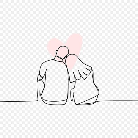 Cute Love Cartoons Drawings, Line Art Drawings Couple, Couple Vector Art, Couple Vector Illustration, Hobonichi Journal, Illustration Person, Couple Doodle, Valentine Illustration, Couple Line Art