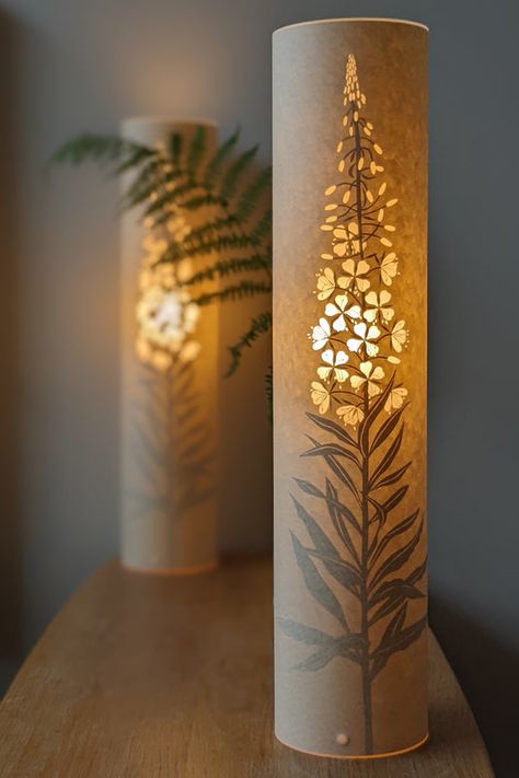 Rosebay Willowherb, Luminaria Diy, Diy Table Lamp, Led Art, Sculptural Furniture, Miniature Pottery, Handmade Lamp, Deco Nature, Studio Apartment Ideas