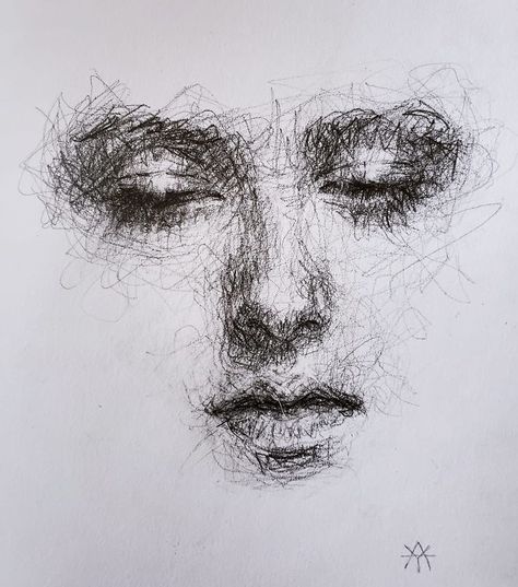 Self-Taught Artist Makes Amazing Female Portraits Based On Doodles Scribble Drawings, Portraits Of Women, Scribble Art, Charcoal Art, Female Portraits, A Level Art, Pencil Art Drawings, Sketch Painting, Pen Art