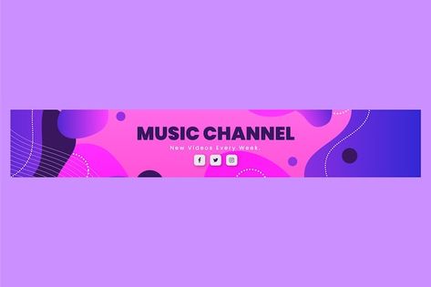 Free vector gradient youtube banner | Free Vector #Freepik #freevector #channel-banner #youtube-banner #corporate-banner #website-banner Youtube Banner Dj Music, Youtube Banner Song Channel, Youtube Banner Lofi Song, Youtube Banner Music Channel, You Tube Banner, Yt Banner Template, Music Banner, Facebook And Instagram Logo, Site Banner