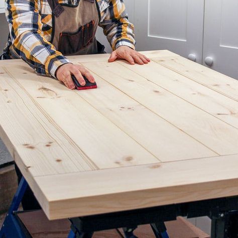 Building Tables Diy, How To Make Table, Fabrication Table, Diy Farmhouse Table Plans, Make Table, Sun Sail, Build A Farmhouse Table, Sail Shade, Farmhouse Table Plans