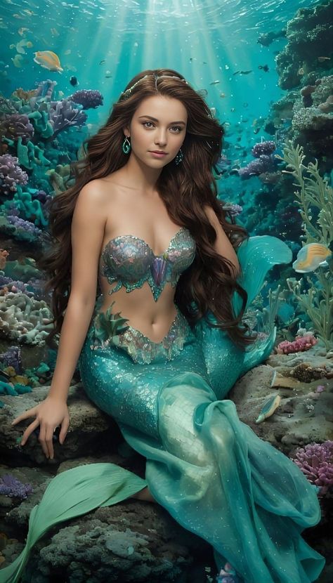 Alternative Disney Princesses, Mermaid Photography, Mermaid Man, Mermaid Images, Mermaid Artwork, Fantasy Mermaids, Mermaid Pictures, Mermaids And Mermen, Mermaid Life