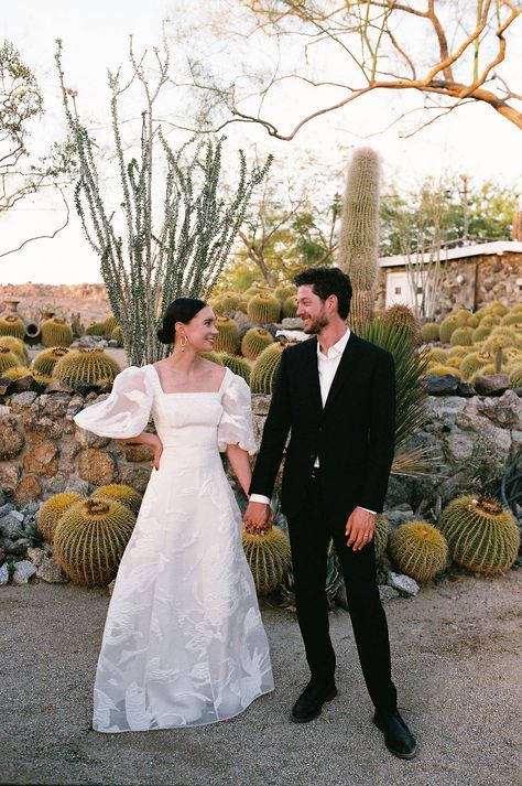 Mojave Moon, Square Neck Wedding Dress, 35mm Film Wedding, Glam Dress, Cactus Wedding, Moon Wedding, Photographs Ideas, Film Wedding Photography, Film Photographer