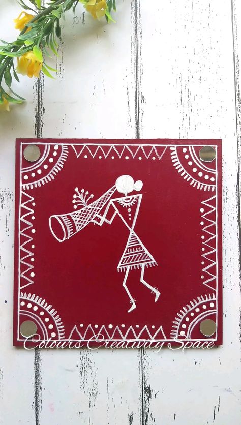 colours_creativity_space on Instagram: Warli Wall Art Decor ❤Like,Share ❤ Follow @colours_creativity_space DM For Purchase, can be customized according to requirements on Canvas… Warli Art Motifs, Warli Paintings Easy, Warily Art, Warli Art On Canvas, Warli Art Easy, Warli Wall Art, Wall Hanging Ideas Handmade, Warli Paintings, Lipan Art