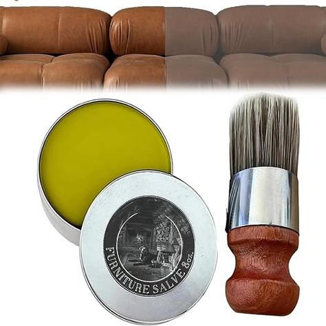 Amazon.com: Wise Owl Furniture Salve for Leather Wood, Leather Furniture Salve and Brush,Furniture Salve Brush, Furniture Salve for Wood (1Pcs) : Automotive Furniture Salve, Leather Furniture Repair, Repair Furniture, Diy Leather Repair, Leather Restoration, Chair Repair, Boar Bristle Brush, Leather Repair, Furniture Repair