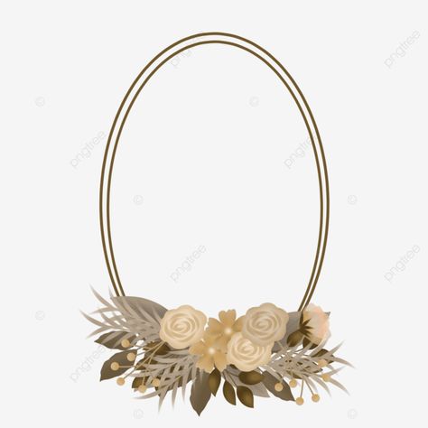 Oval Wreath, Golden Wreath, Flower Png Images, Wreath Flower, Wedding Wreath, Floral Png, Golden Circle, Wedding Wreaths, Frame Background