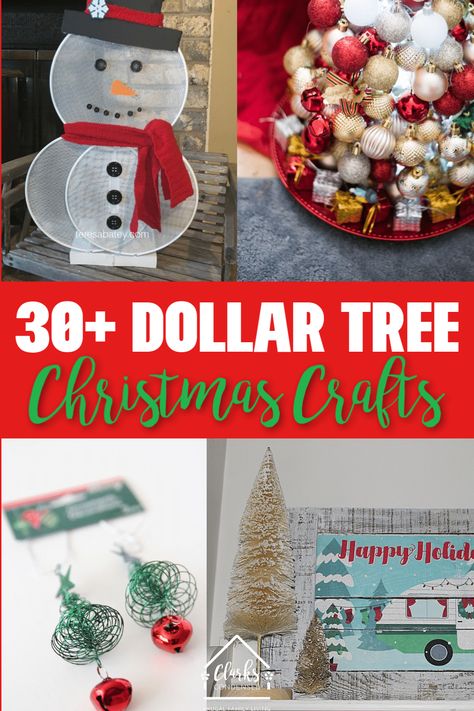 30+ Dollar Tree Christmas Crafts to make this holiday season! #dollartree #dollarstore #christmas #dollartreechristmas  via @clarkscondensed Dollar Tree Christmas Crafts Diy Projects, Dollar Tree Christmas Crafts, Pinterest Christmas, Dollar Tree Christmas Decor, Dollar Store Christmas Crafts, Diy Bird Bath, Christmas Crafts To Sell, Holiday Favors, Thrifty Thursday