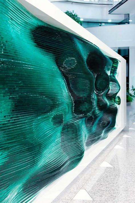 Verre Design, Parametric Design, Reception Desk, Commercial Design, Commercial Interiors, Modernism, Glass Sculpture, Retail Design, Space Design