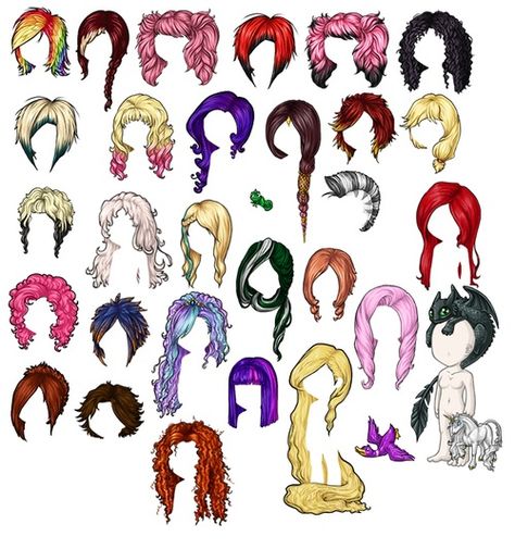 hairstyles Hair Colour Drawing Reference, Hairstyles Reference Drawing, Hair Style Reference Drawing Girl, Mlp Hairstyles Ideas, Hair Styles Drawing Meme, Kidcore Art Style Drawing Tutorial Hair, Kidcore Art Hair Tutorial, Mlp Hairstyles, Male Hairstyles