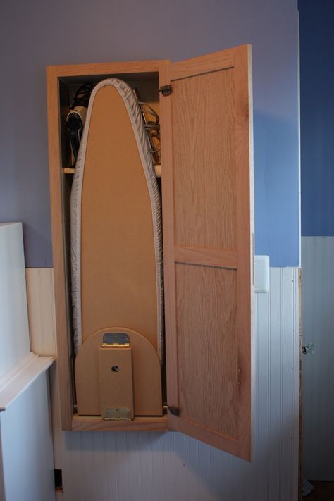 in wall ironing board - Google Search Ironing Board Cabinet, Pull Out Ironing Board, Diy Ironing Board, Folding Ironing Boards, Ironing Table, Wall Ironing Board, Wall Mounted Ironing Board, Apartemen Studio, Laundry Room Wallpaper