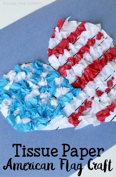 Scrunch some red, white, and blue tissue paper to make a lovely 4th of July American Flag craft all the while strengthening those all important fine motor skills. American Flag Craft, 4th Of July Craft, American Flag Crafts, Fourth Of July Crafts For Kids, July Activities, Tissue Paper Craft, Tissue Paper Crafts, Flag Crafts, Paper Crafts Magazine