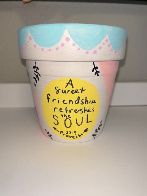 Christian Pottery Painting Ideas, Quotes For Your Friends, Happy Birthday Painting, Scripture Painting, Bible Verse Painting, Birthday Painting, Flower Pot Art, Painted Terra Cotta Pots, Painted Flower Pots