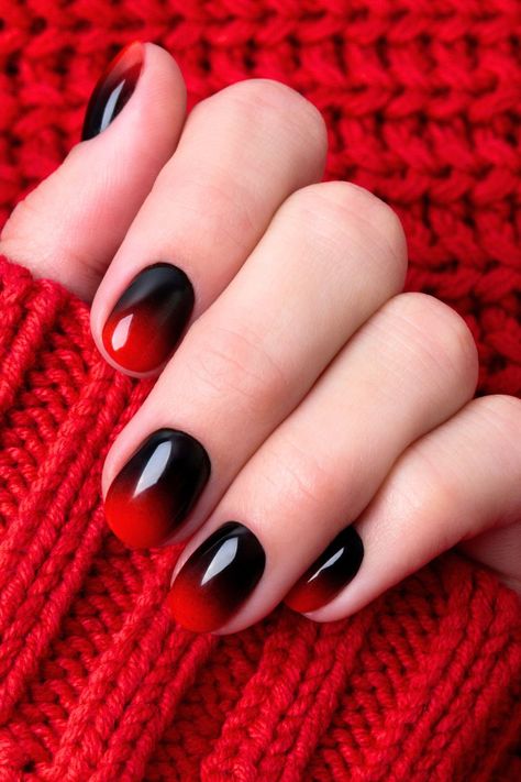 Fall Ombre Nail Ideas Ombre Nails Halloween, Fall Ombre Nails, Ombre Nails Design, Ombre Nail Ideas, Red French Manicure, Ombre Nail Polish, Black Ombre Nails, Ombre Gel Nails, Purple Ombre Nails