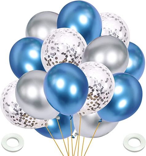 Blue And Silver Balloons, Blue Macaron, Balloons For Baby Shower, Silver Balloons, Kitten Wallpaper, Balloon Illustration, Logo Instagram, Birthday Background Images, Birthday Photo Frame