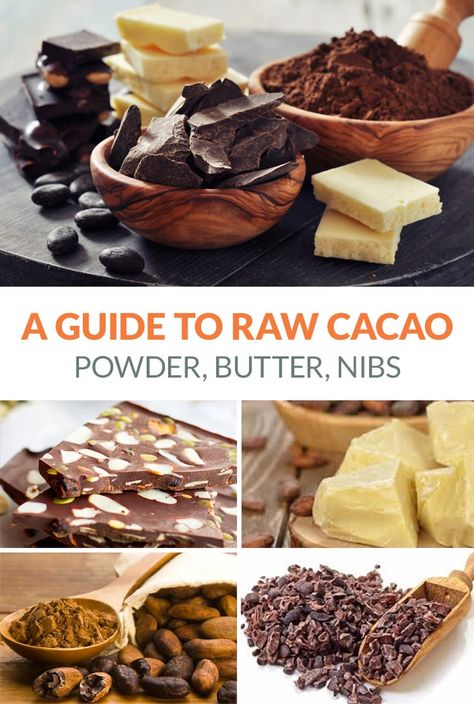 Cacao Butter Recipes, Using Cacao Powder, Raw Cacao Nibs Recipes, Raw Cacao Benefits, Cacao Health Benefits, Cocoa Vs Cacao, Cacao Powder Recipe, Chocolate Caramel Slice, Homemade Skincare