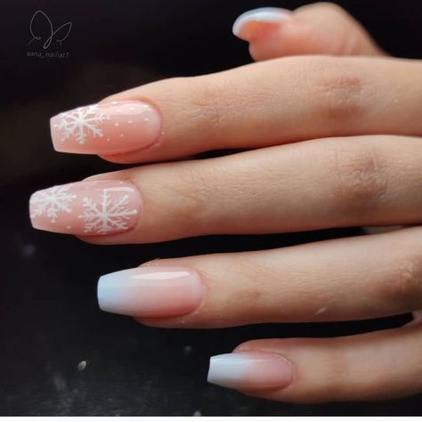 Xmas Nails Reindeer, Short Acrylic Nails Ideas Christmas, Short Acrylic Nails Coffin Christmas, White Winter Nails Acrylic Short, Ombre Snowflake Nails Winter, Christmas Nails 2023 Coffin, Winter Nail Designs Acrylics Coffin, Xmas Nails Coffin, Christmas Nails Coffin Short