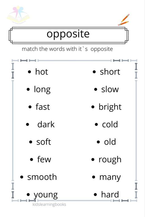 Match The Opposites Worksheet, Opposite Worksheets Grade 1, Opposite Words For Kids Worksheet, Opposite Words Worksheet, Opposite Worksheet, Opposite Words For Kids, English Exam Papers, Opposites For Kids, Opposites Worksheet