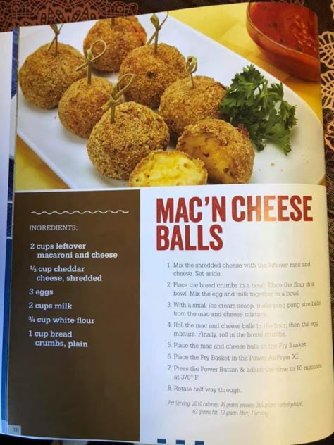 Mac And Cheese Balls Recipe, Air Fryer Mac And Cheese, Pizza Dough Balls, Hoedown Throwdown, Fried Mac N Cheese, Cooking Class Recipes, Air Fryer Pasta, Mac And Cheese Balls, Fried Mac N Cheese Balls