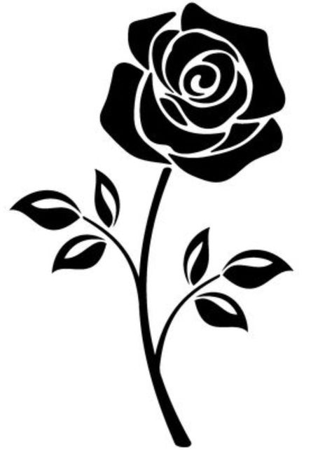 Rose Clipart Black And White, Rosa Vector, Vector Rose, Rose Vector, Rose Stencil, Rosé Black And White, Rose Clipart, Rose Flower Pictures, Stencils Printables