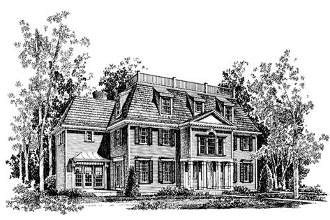 Classical Style House Plan - 4 Beds 3 Baths 3435 Sq/Ft Plan #1016-34 - BuilderHousePlans.com Colonial House Floor Plans, Georgian House Plans, Kitchen Cabinets Elevation, Blueprint Pictures, Classical House, Georgian House, Morning Room, Side Porch, Gathering Room