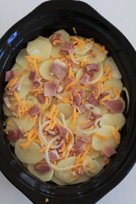 How to Make a Quick Crock Pot Meal of Cheesy Potato Ham Casserole | eHow Potato Ham Casserole, Crock Pot Food, Crockpot Ham, Ham Casserole, Pot Recipes Healthy, Crockpot Casserole, Cheesy Potato, Pot Recipes Easy, Crockpot Dishes