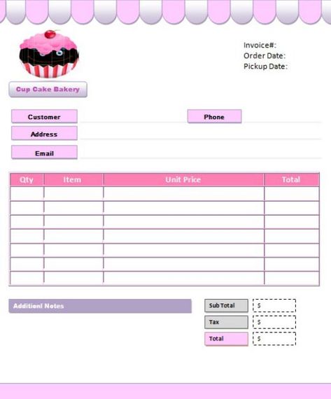 7+ Free Cake Invoice Templates for Bakery Business - Template Sumo Cake Invoice Template Free, Cake Invoice Template, Bakery Order Form Free Printable, Cake Order Form Template Free Printable, Free Receipt Template Download, Cake Receipt, Cake Order Forms, Invoice Template Word, Invoice Design