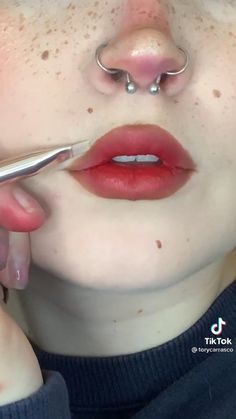 Anime Lips Makeup, Plus Size Makeup Looks, Delineados Egirl, Delineado Egirl, Makeup Egirl, Punk Makeup, Lip Tutorial, Lipstick Tutorial, Lip Makeup Tutorial