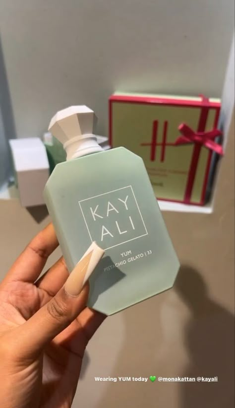 Kayali Fragrance, Killian Love Dont Be Shy Perfume Aesthetic, Kayali Perfume Pistachio, Kay Ali Pistachio Perfume, Kay Ali Burning Cherry Perfume, Kay Ali Perfume, Kay Ali, Kay Ali White Flower Perfume, Pistachio Gelato