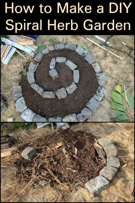 Growing An Herb Garden, Garden Spiral, Front Yards Diy, Herb Spiral, Greenhouse Vegetables, Spiral Garden, Witchy Garden, Landscaping With Roses, Orchard Garden