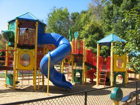 Dan Nicholas Park - Salisbury, NC Playground Reference, Park Playground Aesthetic, Summer Sides, Visual Library, Park Playground, Liminal Spaces, Amusement Park, Park Slide, Art Boards