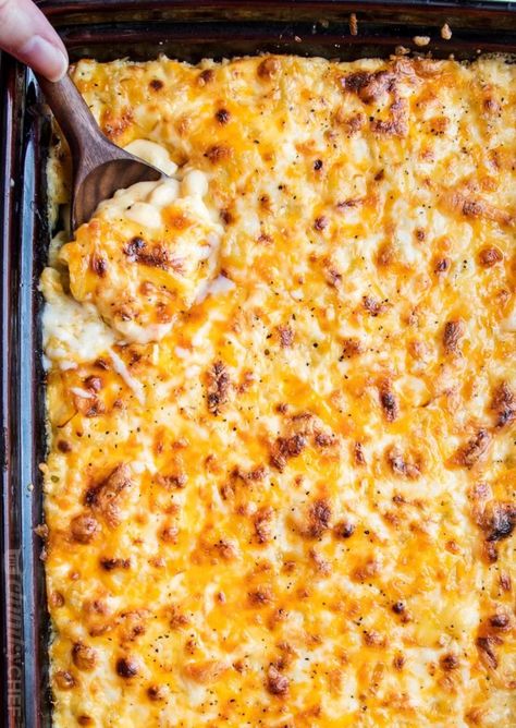 Creamy Baked Mac and Cheese (Contest-Winning!) - The Chunky Chef Best Thanksgiving Sides, Side Dishes For A Crowd, Creamy Baked Mac And Cheese, Thanksgiving Recipes Side Dishes Easy, Creamy Broccoli Cheddar Soup, Chunky Chef, Baked Mac And Cheese Recipe, Baked Mac N Cheese, Baked Macaroni