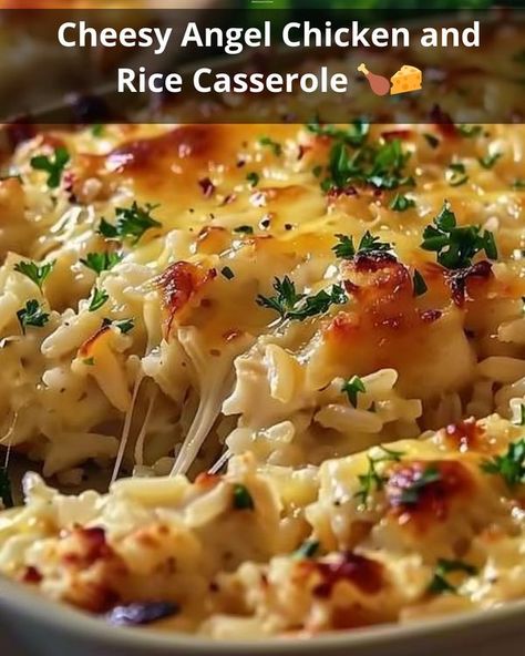 Recipes Vista | Cheesy Angel Chicken and Rice Casserole 🍗🧀 | Facebook Cheesy Angel Chicken And Rice Casserole, Cheesy Angel Chicken And Rice, Angel Chicken And Rice, Angel Chicken Rice Casserole, Angel Chicken Rice, Creamy Chicken And Rice Recipes, Easy Baked Chicken And Rice, Southern Chicken And Rice, Cheesy Chicken And Rice Casserole