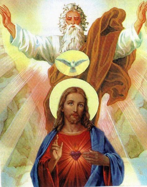 Holy Trinity Religious Pictures, Jesus Christ Images, Religious Images, Jesus Images, Religious Icons, Catholic Prayers, God The Father, Catholic Art, Jesus Is Lord