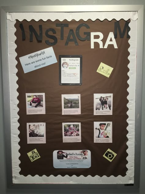 Bulletin Board RA Ra All About Me Bulletin Board, Meet Your Ra Bulletin Board Ideas, Homecoming Bulletin Board Ideas, Meet The Ra Bulletin Board, Ra Poster Ideas, Ra Get To Know Me Board, Ra Decorations Hallways, Ra About Me Board, Ra Where Am I Board