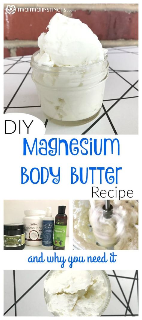 Magnesium Butter, Magnesium Body Butter, Body Butter Recipe, Magnesium Lotion, Homemade Body Butter, Diy Body Butter, Lotion Recipe, Body Butters Recipe, Diy Lotion